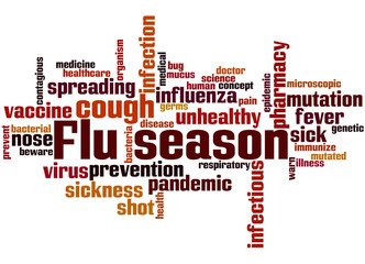 Flu season, word cloud concept 3