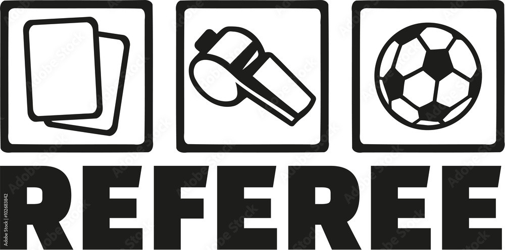 Wall mural Referee icons with word