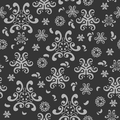 seamless abstract background with flowers and swirls