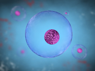 Cell with blue background