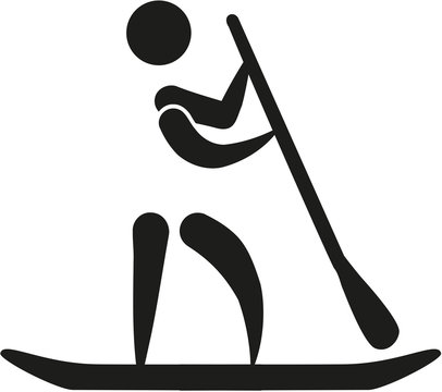 Stand up paddling icon