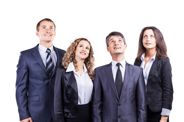 A group of attractive and successful business, ready for serious