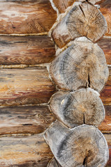 natural background made of old logs