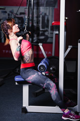 Woman bodybuilder training