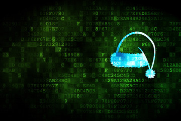 Holiday concept: Christmas Hat on digital background