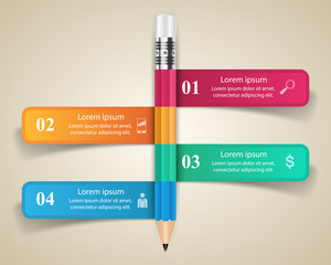Obraz premium Infographic design template and marketing icons. Pencil icon.