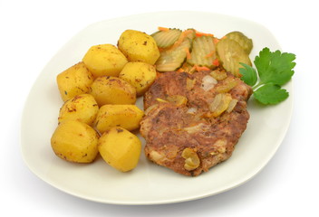 pieczone ziemniaki z karkówką