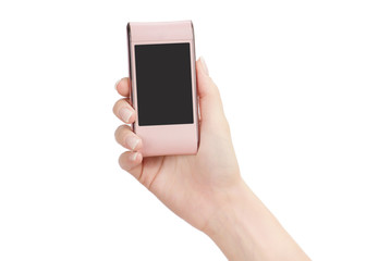 mobile phone in female hand