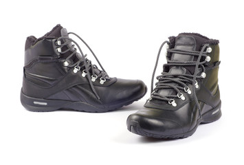 Leather shoes isolated on white background