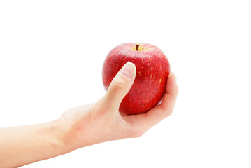 Fresh red apple isolated on white