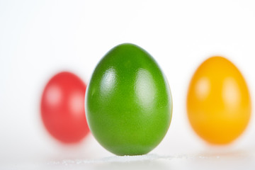 Three standing easter eggs