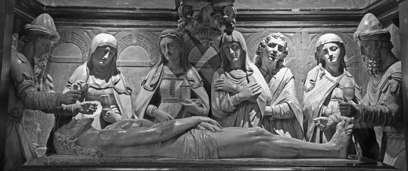Cercles muraux Monument Brussels - Anointment of Jesus in the tomb from St. Michael and St. Gudula Cathedral.