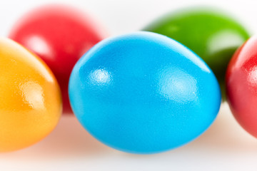 Colorful easter eggs on white backgroud