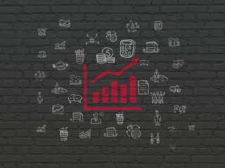Business concept: Growth Graph on wall background