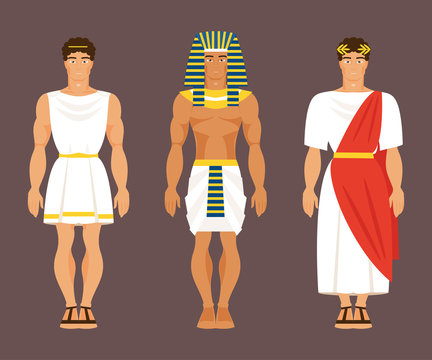 Ancient Greek, Egyptian and Roman. Vector illustration