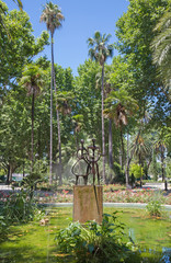 Cordoba - The modern fountain  in Jardines de la Agricultura.