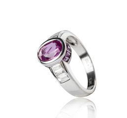 Jewellery ring isolated on a white background