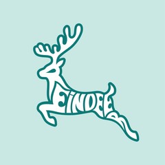 Letters in reindeer shape