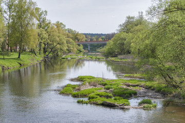 Natural landscape with a river