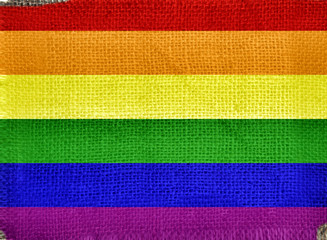 Gay flag printed on fabric