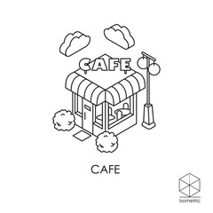 Isometric vector icon cafe