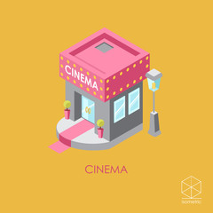 Isometric vector color icon Cinema