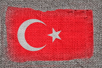Turkish flag  printed on fabric