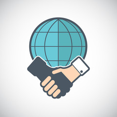 Semi-flat icon handshake. background for business and finance