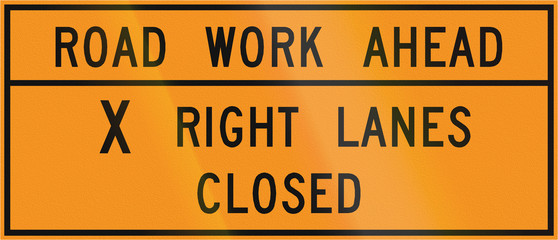 Road sign used in the US state of Virginia - Road work ahead