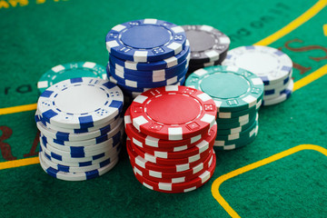pile chips for poker  game