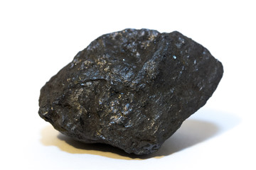 Ilmenite (mineral) isolated on white background