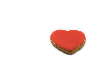 Cookies in the shape of a heart on a white background