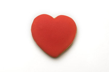 Cookies in the shape of a heart on a white background