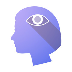 Long shadow female head with an eye