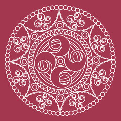 Circular vector ornament. Round pattern mandala.