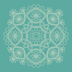 Circular vector ornament. Round pattern mandala.