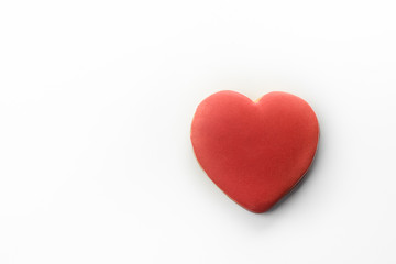 Cookies in the shape of a heart on a white background