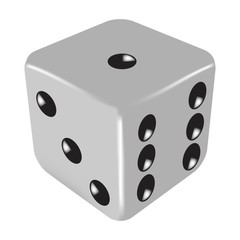 Vector illustration of gray dice. White background.