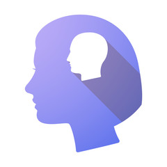 Long shadow female head with a male head