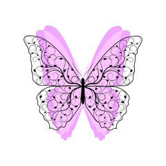 Beautiful butterfly with floral pattern.