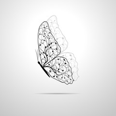 Beautiful butterfly with floral pattern.