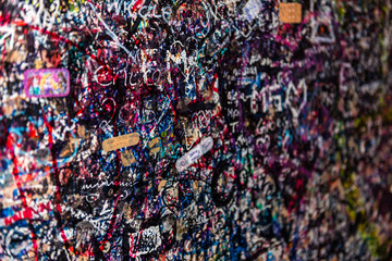 The wall full of messages, Verona, Italy.