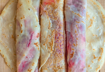 Delicious pancakes with jam