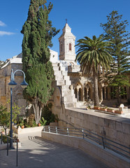 Fototapeta na wymiar The Church of the Pater Noster on Mount of Olives.