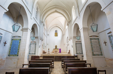 Jerusalem - nave in Church of the Pater Noster on Mount of Olives.