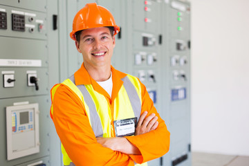 male electric worker portrait