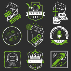 Set logos and Badges Rap Music
