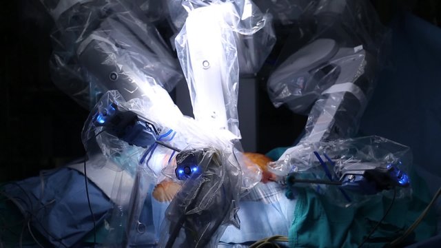 Robotic Surgery. Medical robot. Medical operation involving robot - Stock Video