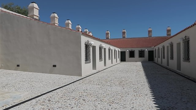 The interior of the restored medieval Templar town Maskovica Han in Vrana nature park, it was the embassy of the Vatican, but was built before that as caravansary during otoman empire.