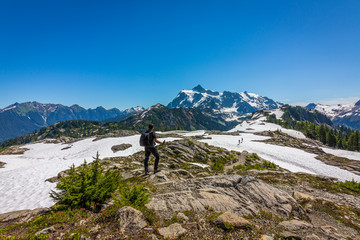 Beautiful view from Table mountain trail north cascades region, Washington State